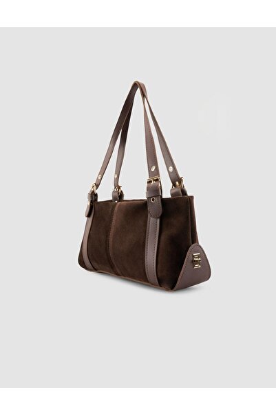 Cabani Brown Suede Women's Bag with Belt Strap
