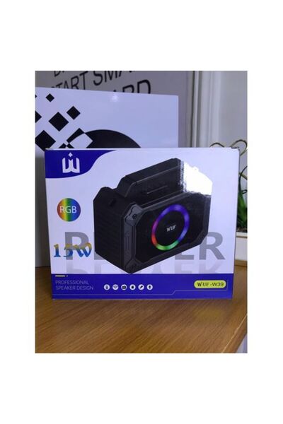 WUF W39 Bluetooth Speaker – 15W Output, RGB Lights, FM, Portable Design