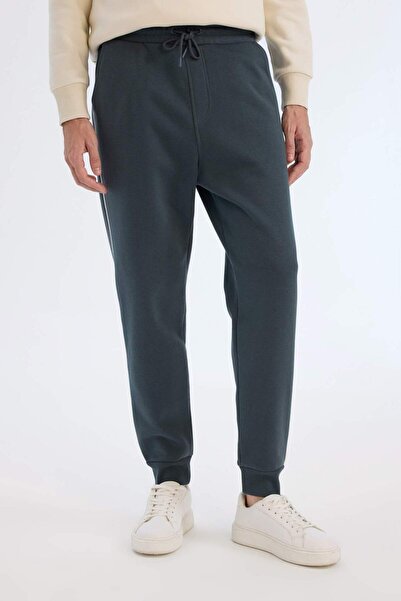 DeFacto Regular Fit Beli Bağcıklı Lastikli Paça Cepli Basic Düz Kalın Jogger Eşofman Altı A6470AX24AU