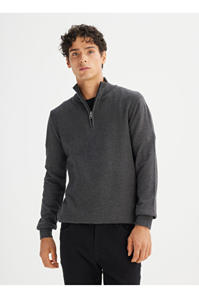 Lee Dik Yaka Regular Fit Antrasit Erkek Kazak L2520372003 Antrasit Kazak