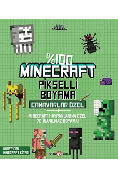 İthaki Yayınları %100 Minecraft Pikselli Boyama - Canavarlar Özel