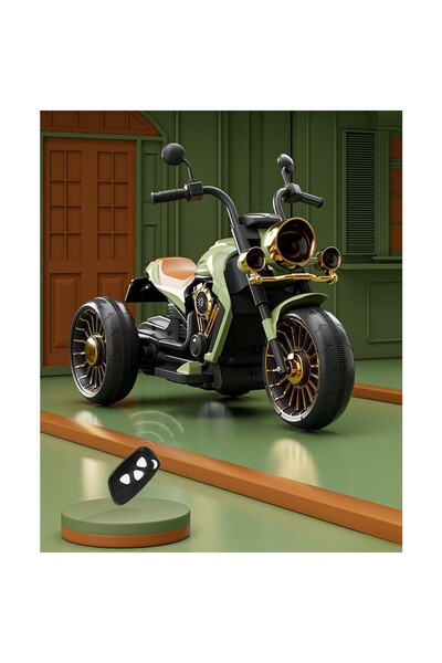 Flippy Electric Motorcycle with Battery, Remote Control, Bluetooth, Anti-Tip, Lights & Sound, 1-8 yr