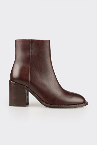 Elle Shoes Kahve Deri Kadın Klasik Bot