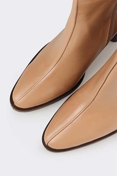 Elle Shoes Naturel Deri Kadın Klasik Bot