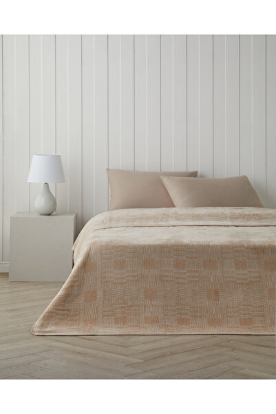 English Home Linear Calm Cotton Double Blanket 200X220 cm Ecru