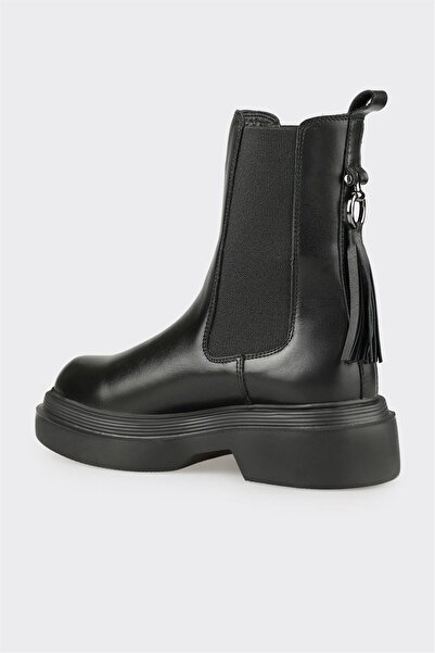 Elle Shoes Siyah Deri Kadın Günlük Bot