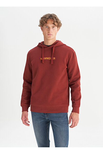 WRANGLER Kapüşon Yaka Bordo Erkek Sweatshırt W2520122810 Bordo Sweatshirt