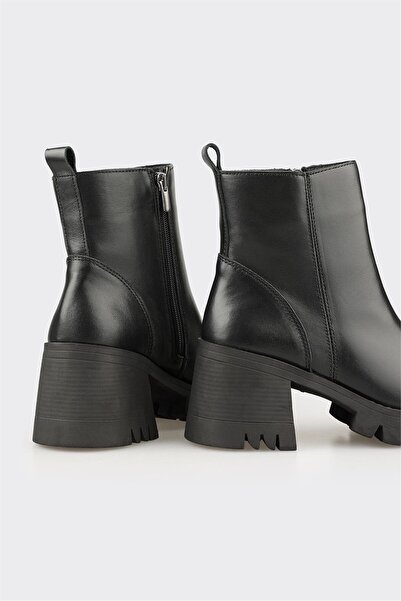 Elle Shoes Siyah Deri Kadın Günlük Bot