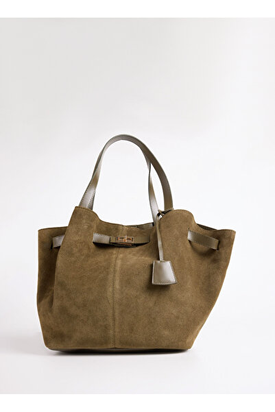 Fabrika Süet Haki Kadın Tote Çanta HERA-ELDON