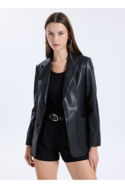 Sisley Regular Fit Siyah Kadın Ceket 22V3LW038