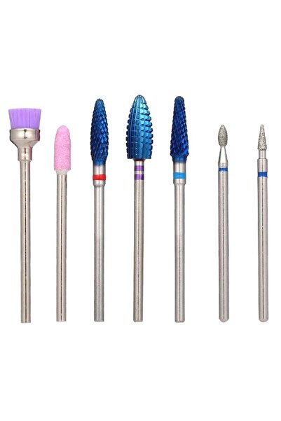 Generic 7-Piece Pedicure And Manicure Nail Drill Bit Kit Multicolour 6.5cm
