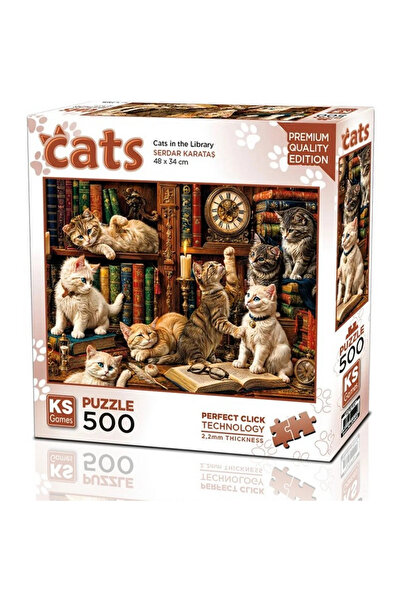Ks Puzzle لغز القطط في المكتبة 500 قطعة