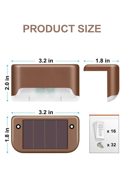 KHAJUL 12Pcs Waterproof Lights, Solar Deck LED Wall Light for Yard Patio Stair Pathway (Warm White)