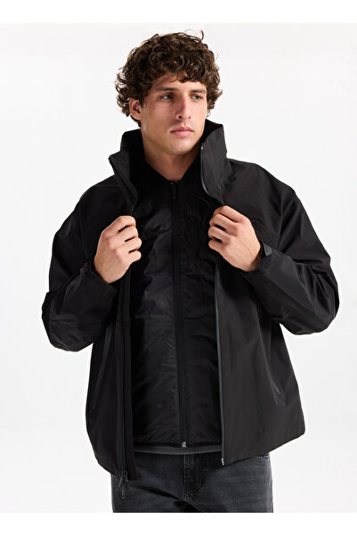 Calvin Klein Normal Siyah Erkek Ceket LV04LD502GUB1_LS 3 IN 1 STAND COLLA