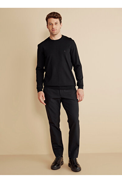 BROOKS BROTHERS Normal Bel Düz Paça Standart Siyah Erkek Pantolon BBFW25MPT008