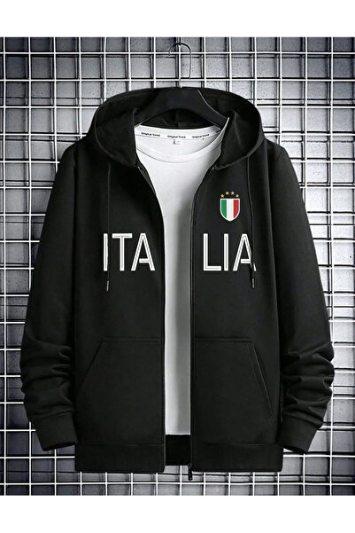 viperkombin Erkek ITALIA Sweatshirt Geniş Kesim Kışlık