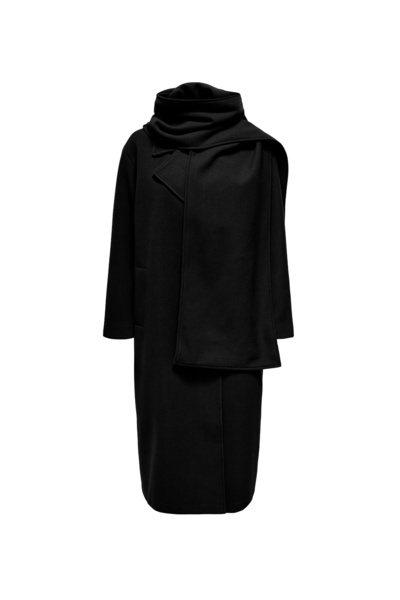 ONLY Siyah Kadın Kaban ONLELBA LIFE SCARF COAT CC OTW