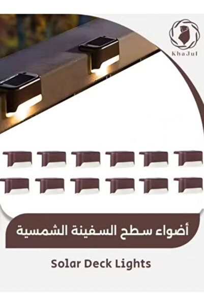 KHAJUL 12Pcs Waterproof Lights, Solar Deck LED Wall Light for Yard Patio Stair Pathway (Warm White)