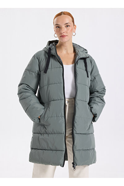 ONLY Antrasit Kadın Kaban ONLCLAIR PUFFER HOOD COAT CC OTW