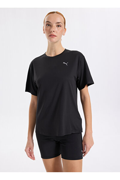 Puma 68951401 TRAINING Relaxed Tee Siyah Yuvarlak Yaka Regular Fit Düz Kadın T-Shirt