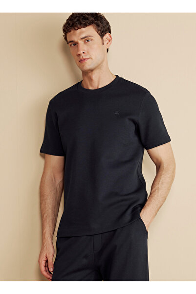 BROOKS BROTHERS Bisiklet Yaka Lacivert Erkek T-Shirt BBFW25MTS001