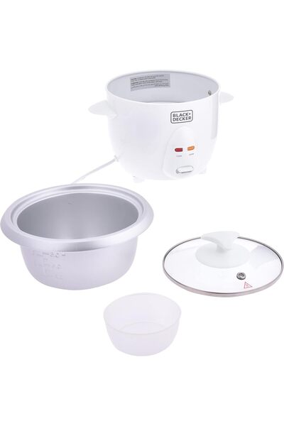 Other BLACK+DECKER Rice Cooker RC650-B5, 350W, 0.6L, Non-stick Removable Pot, Steamer, Glass Lid