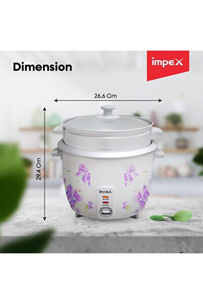 İMPEX Electric Rice Cooker RC2802 - 1.5L, 500W, Keep-Warm, Cool-Touch, Includes Measuring Cup & Spoo