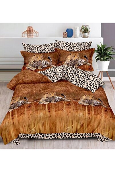 Casa de Vis Set de cearșafuri pentru pat dublu, 6 piese, bumbac satinat, 220 ...