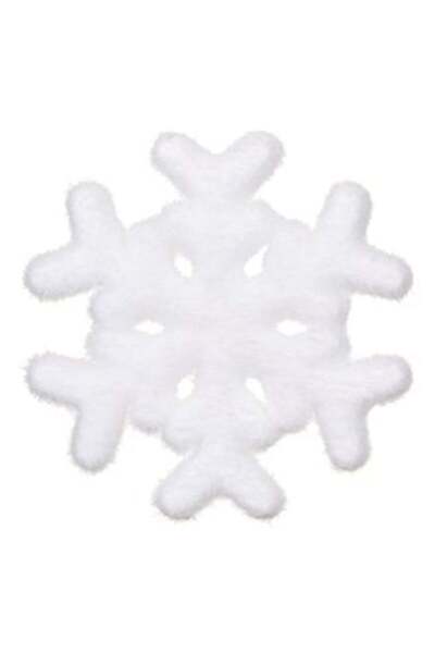 SHOPIENS Autocolant decorativ de Crăciun 3D fulg de zăpadă alb cu sclipici 15...