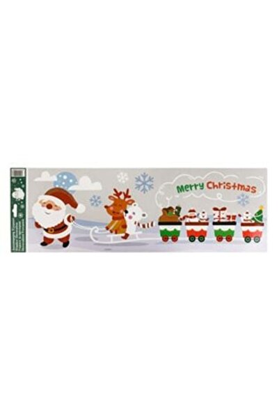 SHOPIENS Autocolante decorative de Crăciun - Moș Crăciun, Reni, Trenuleț, Scl...