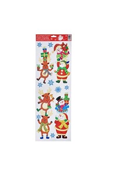 SHOPIENS Autocolante decorative de Crăciun - Om de zăpadă și reni colorați cu...