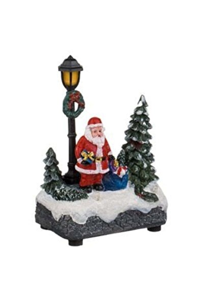 SHOPIENS Scenă de Crăciun la colț de stradă cu LED 8 x 5 x 13 cm