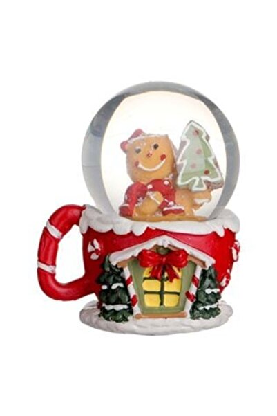 OEM Glob de zăpadă decorativ de Crăciun - Omuleț de turtă dulce în cană roșie...