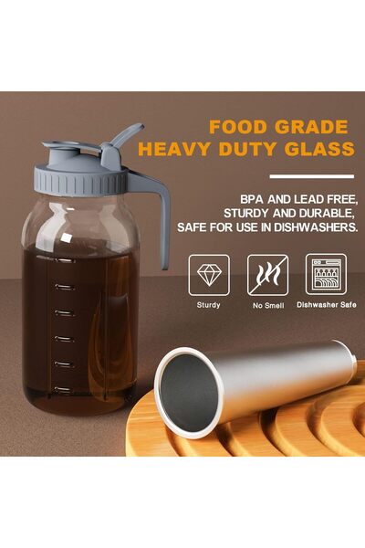 Other JunVpic Cold Brew Coffee Maker Mason Jar - 64oz Thick Glass with Handle & Stainless Steel Filter