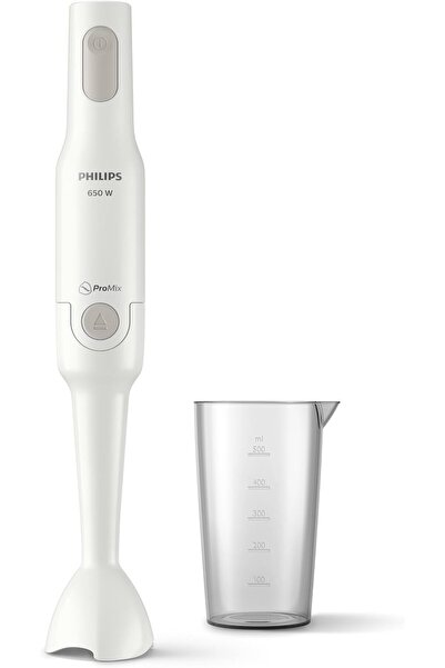 Philips Daily Collection Hand Blender - 650W, Plastic, Includes Beaker, White - HR2531/01
