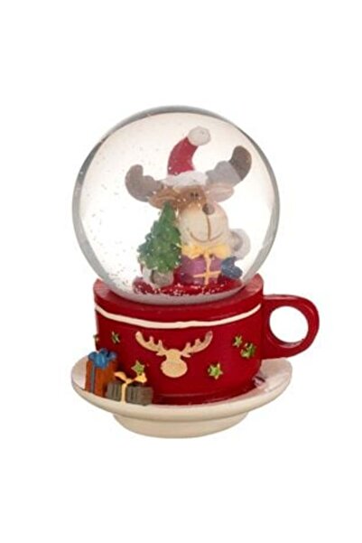 SHOPIENS Glob de zăpadă decorativ - Ren cu bază roșie, 7 cm