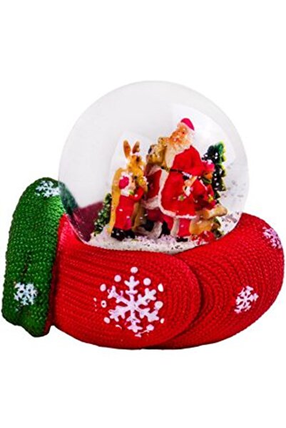 SHOPIENS Glob de zăpadă de Crăciun - Mănușă de Moș Crăciun 9 cm