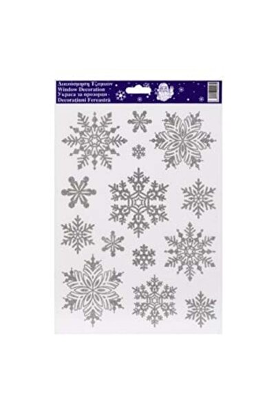 SHOPIENS Χριστουγεννιάτικα Διακοσμητικά Αυτοκόλλητα - Ασημένιες Χιονονιφάδες ...