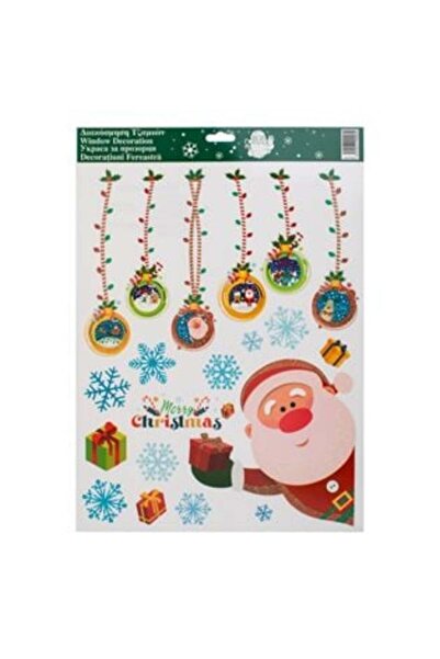 SHOPIENS Коледни декоративни стикери с глобуси на Дядо Коледа с преливащи се ...