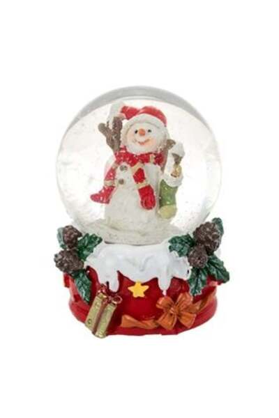 SHOPIENS Glob de zăpadă decorativ de Crăciun cu om de zăpadă 6 cm
