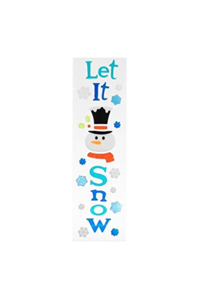 SHOPIENS Autocolante cu gel „Let it Snow” Om de zăpadă cu cristale pentru fereastră