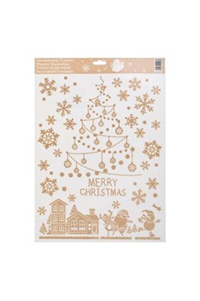 SHOPIENS Autocolante decorative de Crăciun - Brad, Globuri, Fulgi de zăpadă c...