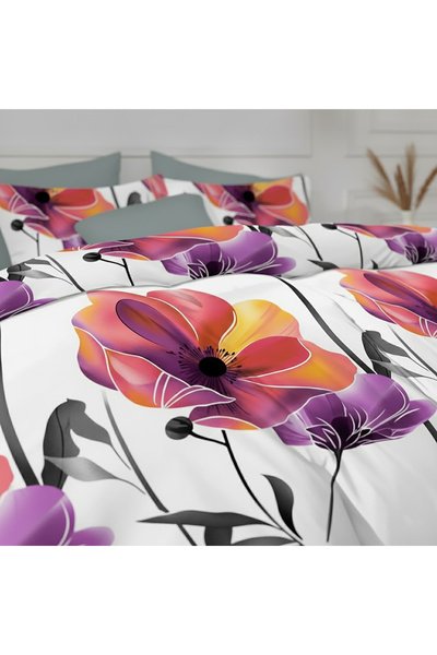 NufJoy ELVO double bed linen, 4 pieces, flat sheet 230x250, duvet cover 200x230, 2 feather pillows 50x70