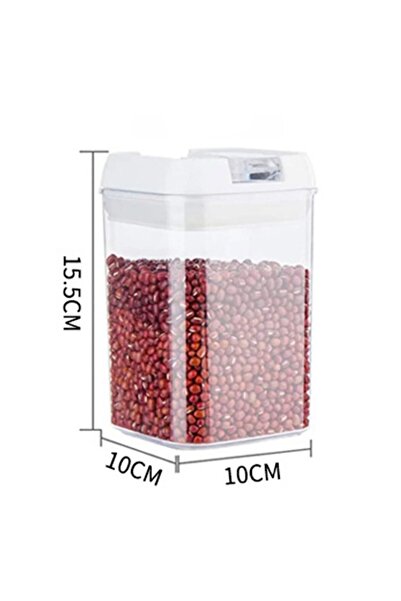 Flippy Food Storage Container, Airtight Lid, 0.8 L, 15.5 x 10 x 10 cm, White