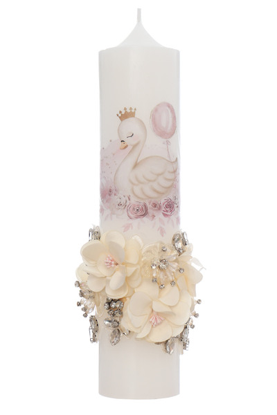 Recostore Lumanare botez, model cu Lebada, 30x7 cm, Recostore®, REC5002/37