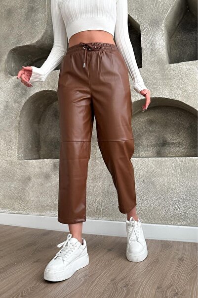 Suziş TABA 1 Серія Шви Детальні Шкіряні Штани 50715