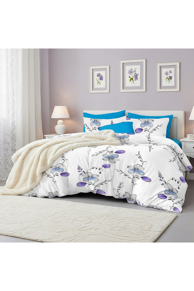 NufJoy ELVO double bed linen, 4 pieces, flat sheet 230x250, duvet cover 200x230, 2 feather pillows 50x70