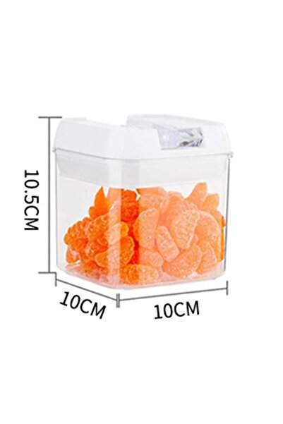 Flippy Food Storage Container, Airtight Lid, 0.5 L, 10.5x10x10 cm, White