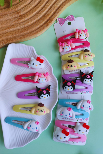 Nisankids مشابك كورومي-ماي ميلودي-سينانارول-بوبميبورين-هيلو كيتي (5 قطع)