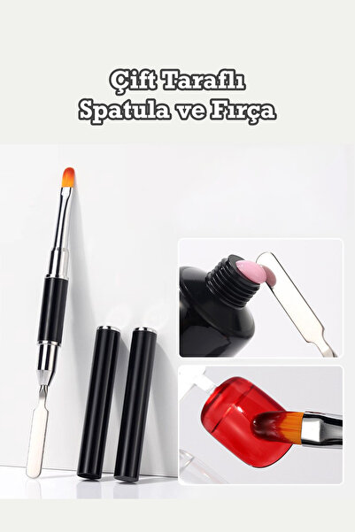 Easy Beauty Kapaklı Poly Jel Tırnak Fırçası Spatula Ve Jel Uygulama | Poli Je...